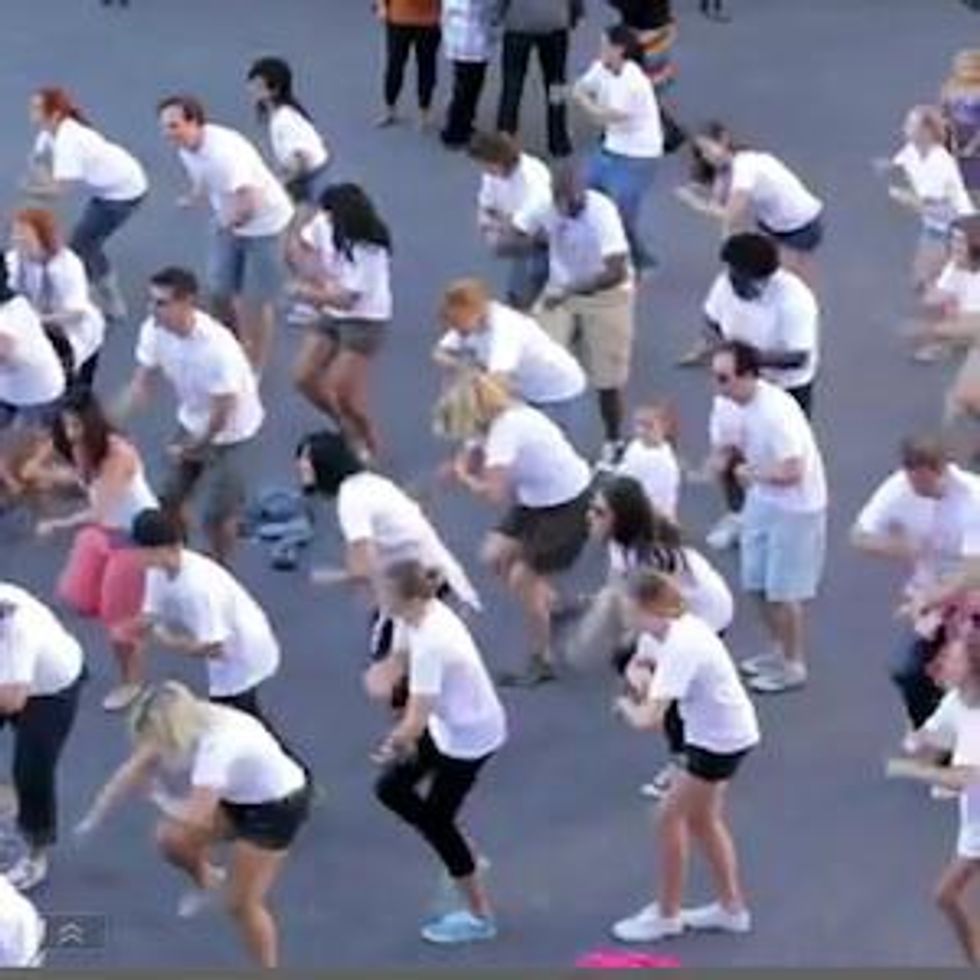 Trevor Project Flash Mob Busts Out for 'Talk to Me' Campaign at Universal CityWalk - Video