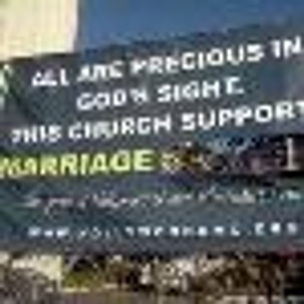 Vandals Slice 'Equality' out of Hollywood Methodist Church's Pro Gay Marriage Banner