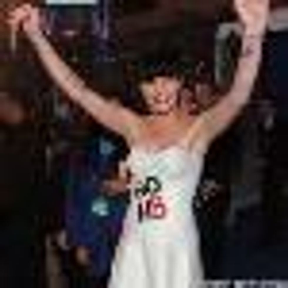 Pauley Perrette Supports Her Gays with NOH8 Dress at The People's Choice Awards