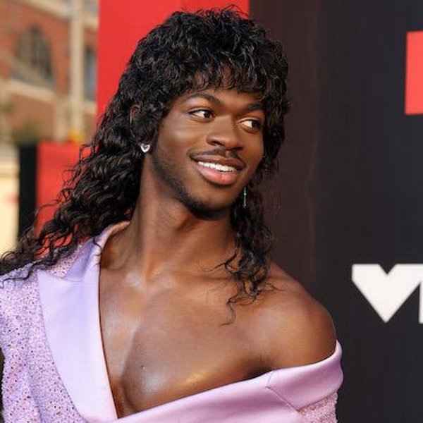 You Must See Lil Nas X's VMA 2021 Half-Gown Red Carpet Look
