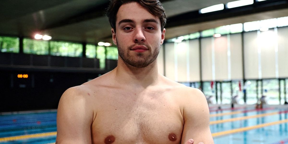 All eyes are on French Olympic diver Jules Bouyer's Speedo