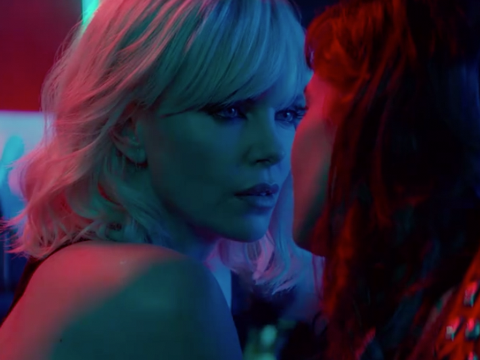 Charlize Theron Locks Lips with a Girl in New 'Atomic Blonde' Clip