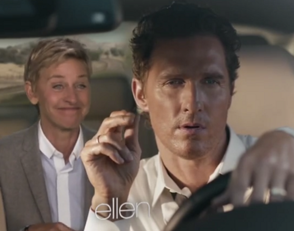 WATCH: Ellen DeGeneres Crashes Matthew McConaughey's Lincoln Commercial, Makes It Infinitely Better 