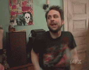 It's always sunny excited charlie gif