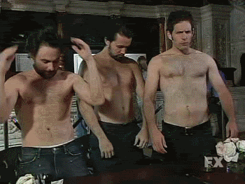 It's always sunny shirtless flexing gif