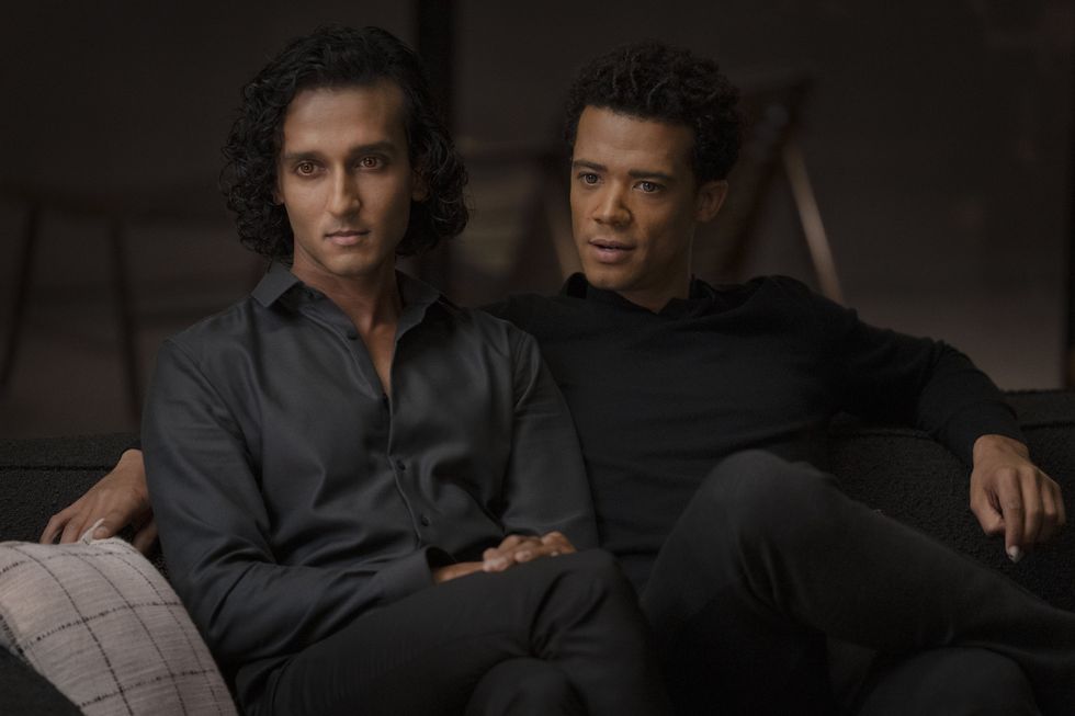 Jacob Anderson as Louis De Point Du Lac and Assad Zaman as Armand - Interview with the Vampire _ Season 2, Episode 2 - Photo Credit: Larry Horricks/AMC