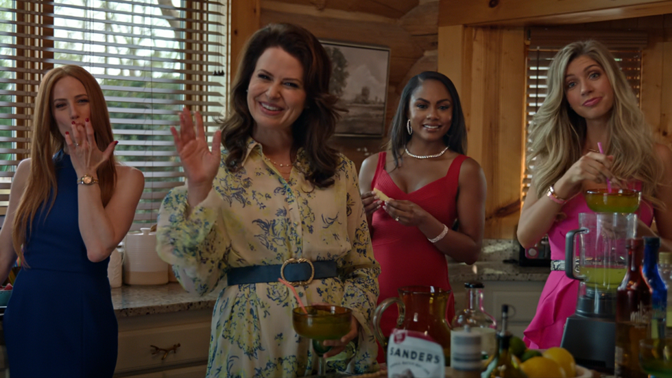 Jaime Ray Newman as Callie, Joyce Glenn as Monae, Malin Akerman as Margo, Alexandria DeBerry as Taylor on The Hunting Wives