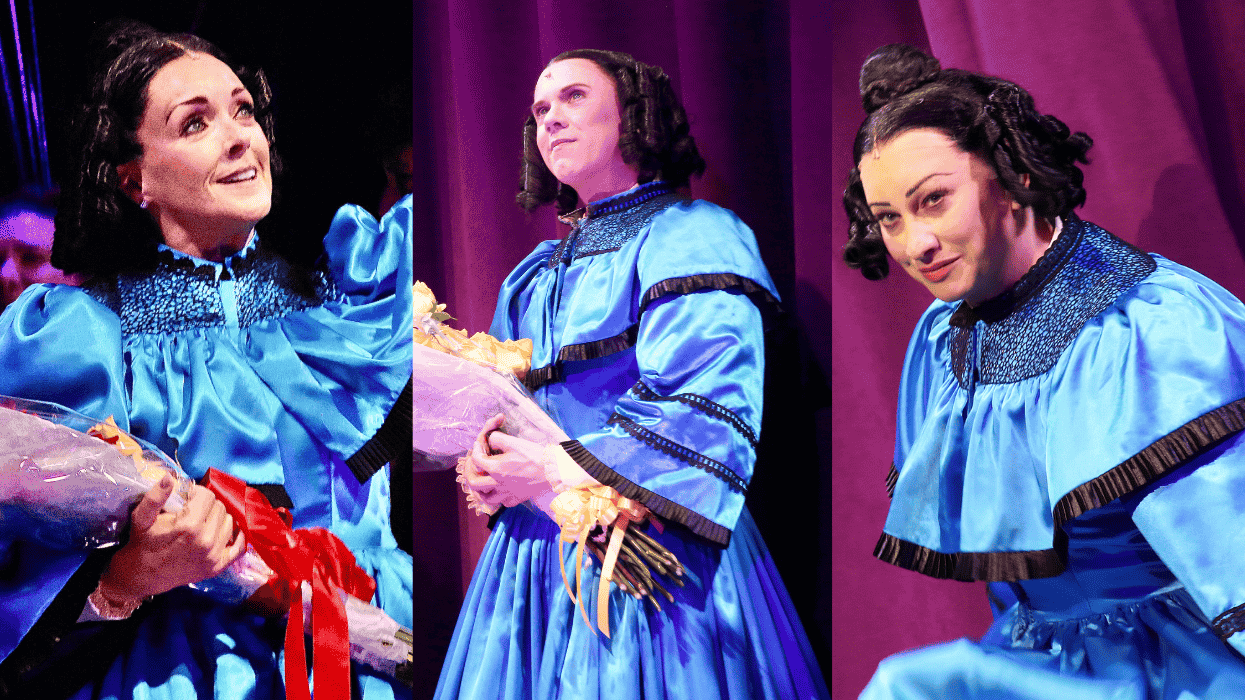 Jane Krakowski as "Mary Todd Lincoln" during the curtain call as Jane Krakowski begins performances in "Oh, Mary!" on Broadway at The Lyceum Theatre | Cole Escola as Mary Todd Lincoln during their final performance in their Tony-winning performance in "Oh, Mary!" | Jinkx Monsoon as "Mary Todd Lincoln" during the new cast opening night curtain call for the hit play "Oh, Mary!" on Broadway