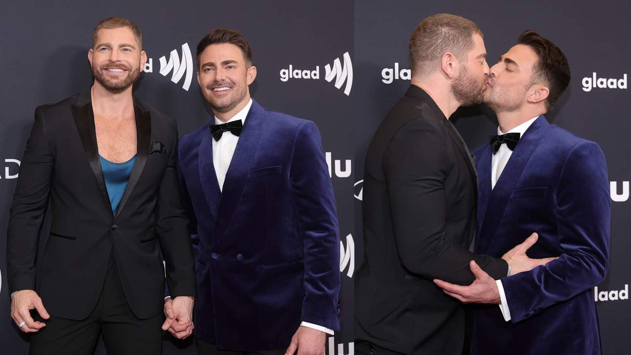 Jaymes Vaughan and Jonathan Bennett attend the 37th Annual GLAAD Media Awards.