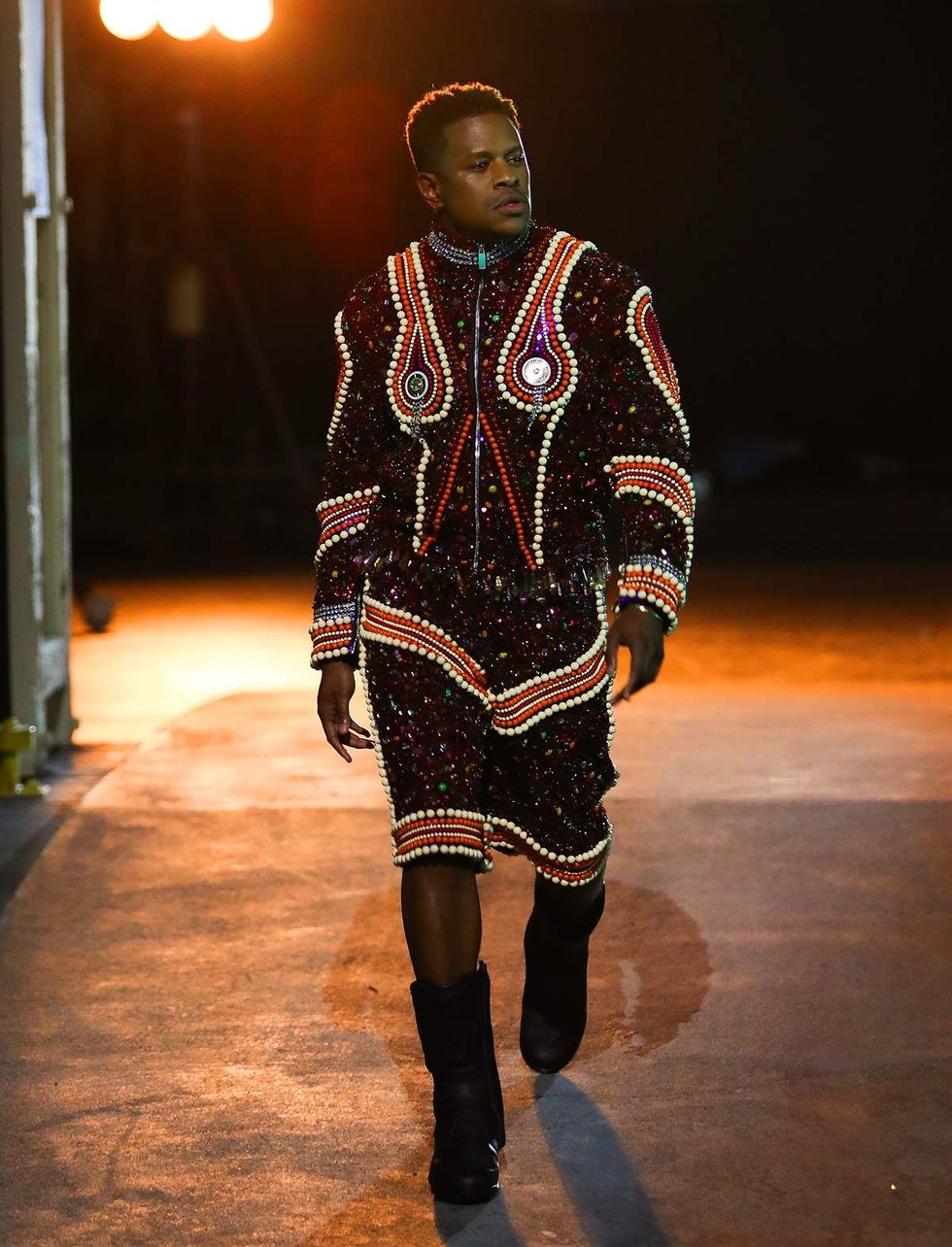 Jeremy Pope walks the runway during Vogue World Hollywood 2025