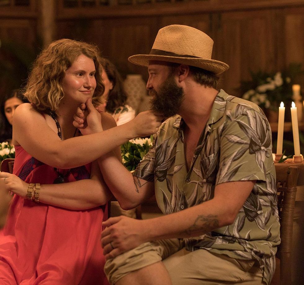 Jillian Bell and Joshua Leonard in The Drop