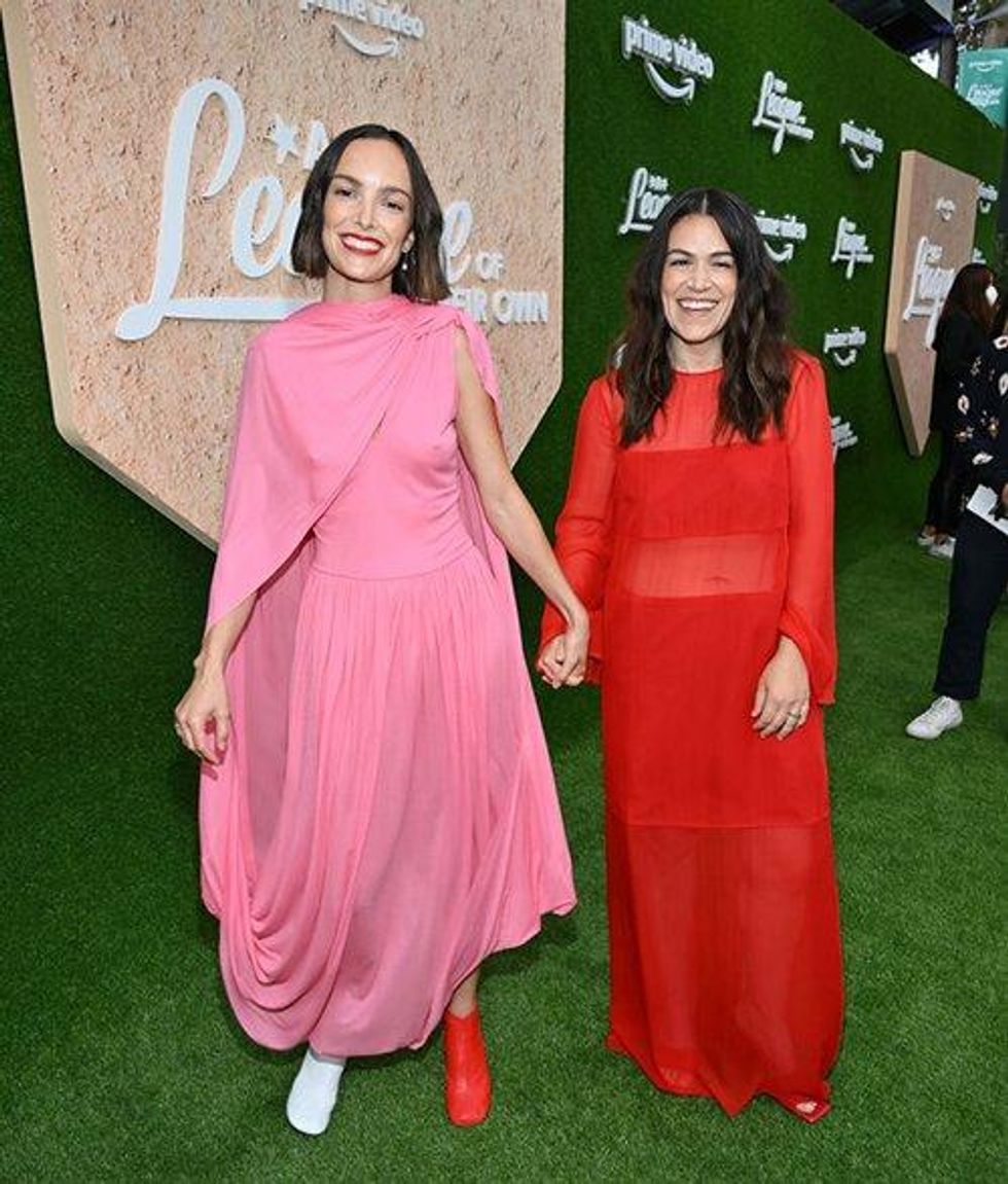 Jodi Balfour and Abbi Jacobson arrive at the Los Angeles premiere of the new Prime Video series "A League of Their Own"