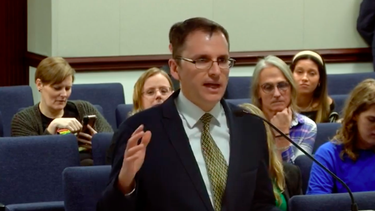 John Labriola at speaking front of the Committee on Governmental Oversight and Accountability in Florida