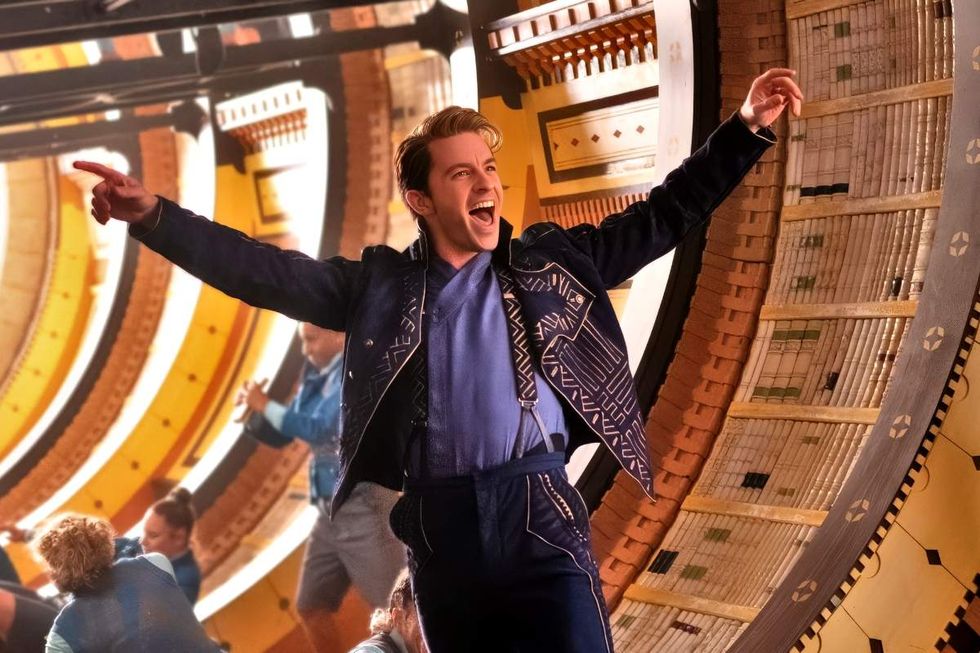 Jonathan Bailey as Fiyero in Dancing Through Life musical number in Wicked