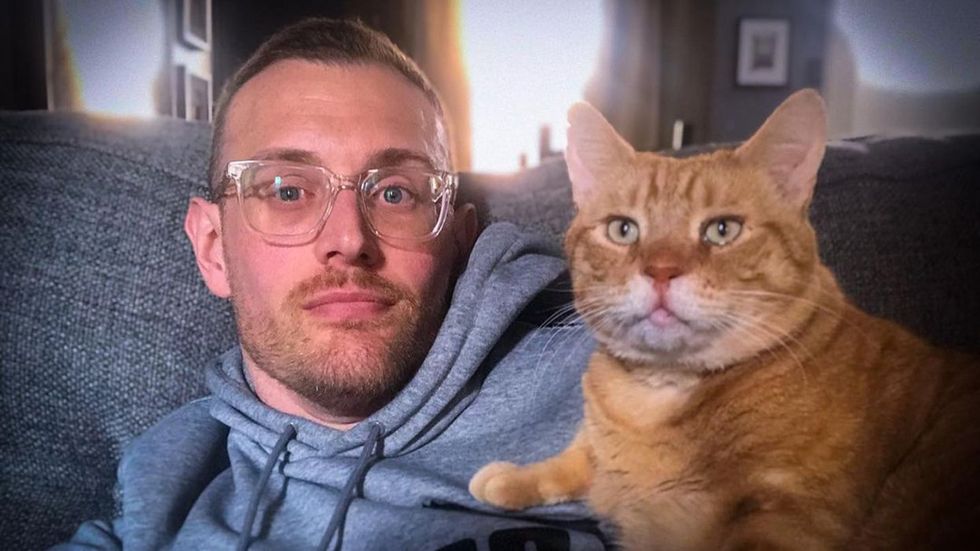 Josh Kruger and his cat