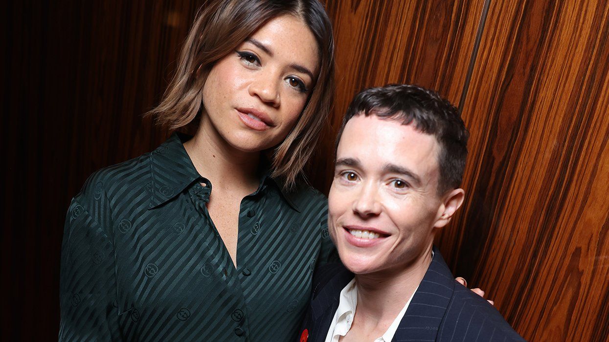 Julia Shiplett and Elliot Page attend the Gucci Spring Summer 2026 event during the Milan Fashion Week