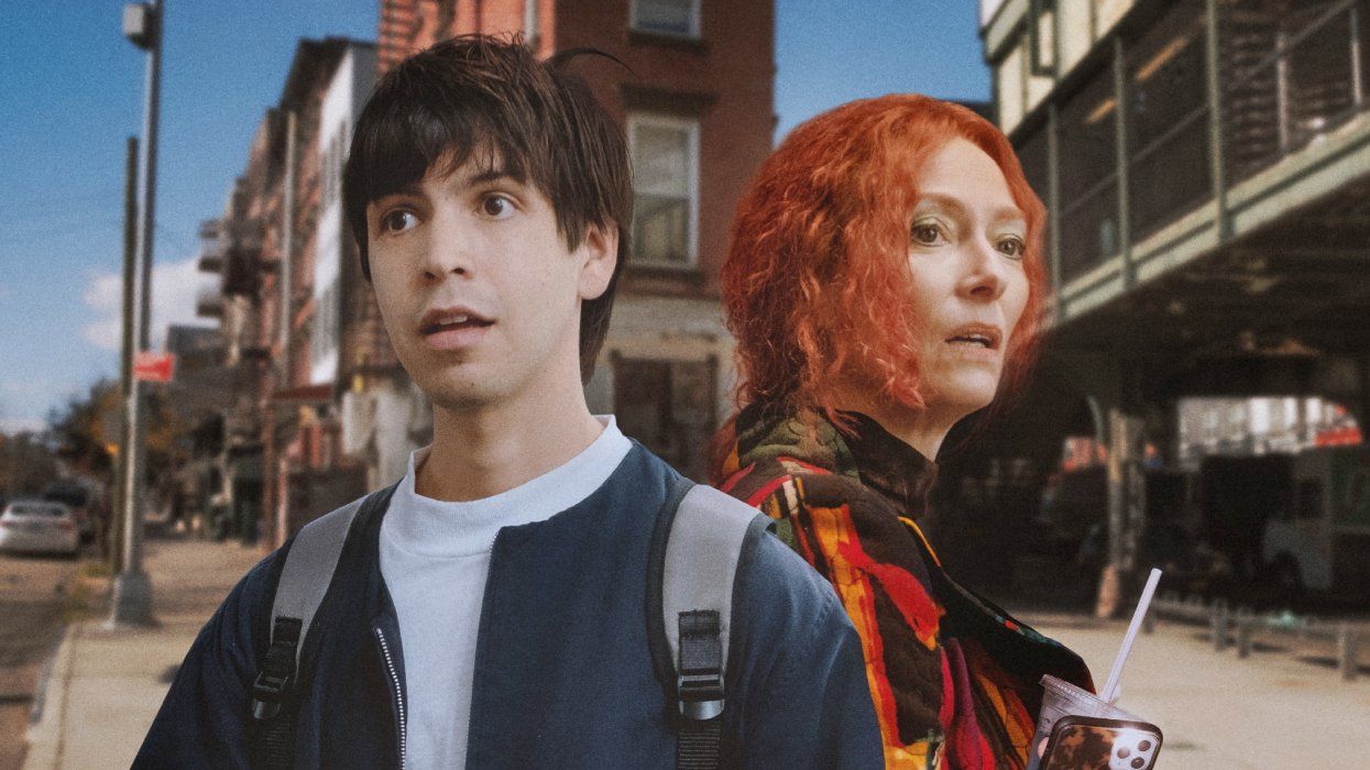 Julio Torres and Tilda Swinton in Problemista