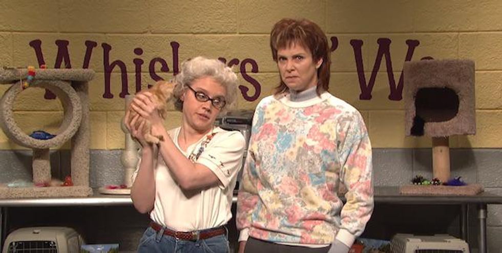 Kate McKinnon and Charlize Theron