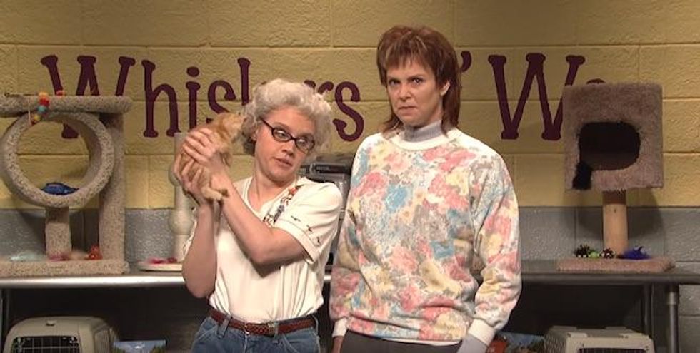 Kate McKinnon and Charlize Theron