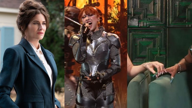 Kathryn Hahn; Chappell Roan; Ariana Grande holding Cynthia Erivo's finger