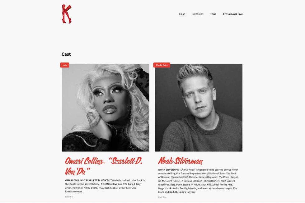 KinkyBootsMusical.com's page for cast members as of November 17, 2025