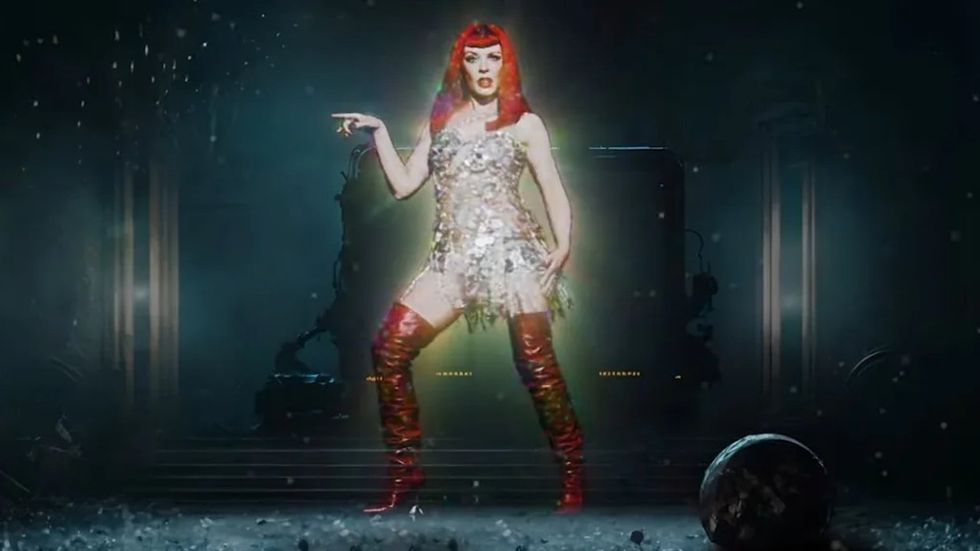 Kylie Minogue in the “Tension” music video