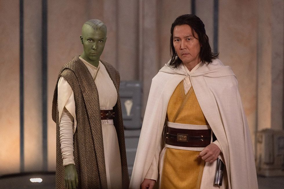 (L-R): Vernestra Rwoh\u00a0(Rebecca Henderson) and Master Sol\u00a0(Lee Jung-jae) in Lucasfilm's THE ACOLYTE, exclusively on Disney+. \u00a92024 Lucasfilm Ltd. & TM. All Rights Reserved.