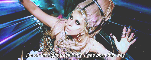 Lady Gaga singing Born this Way.