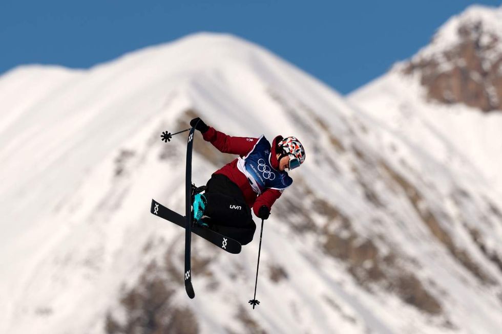 Lara Wolf of Team Austria competes in the second run during the Women's Freestyle Slopestyle Qualification on day one of the Milano Cortina 2026 Winter Olympic games