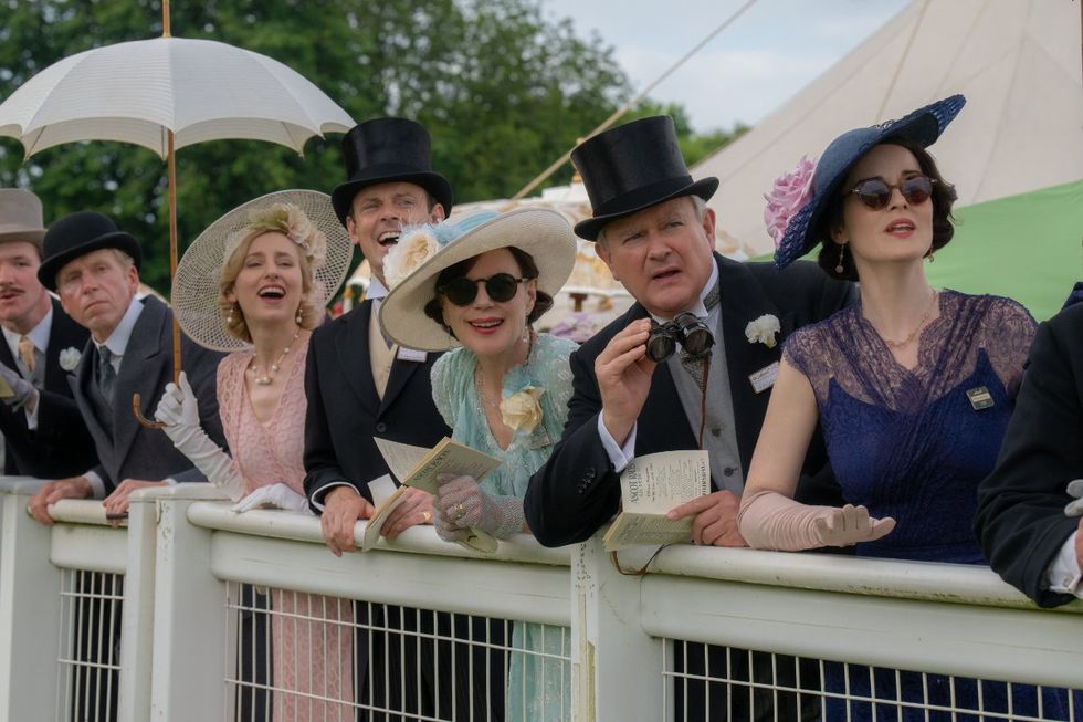Laura Carmichael stars as Lady Edith, Harry Hadden-Paton as Bertie Hexham, Elizabeth McGovern as Cora Grantham, Hugh Bonneville stars as Robert Grantham and Michelle Dockery as Lady Mary in DOWNTON ABBEY: The Grand Finale