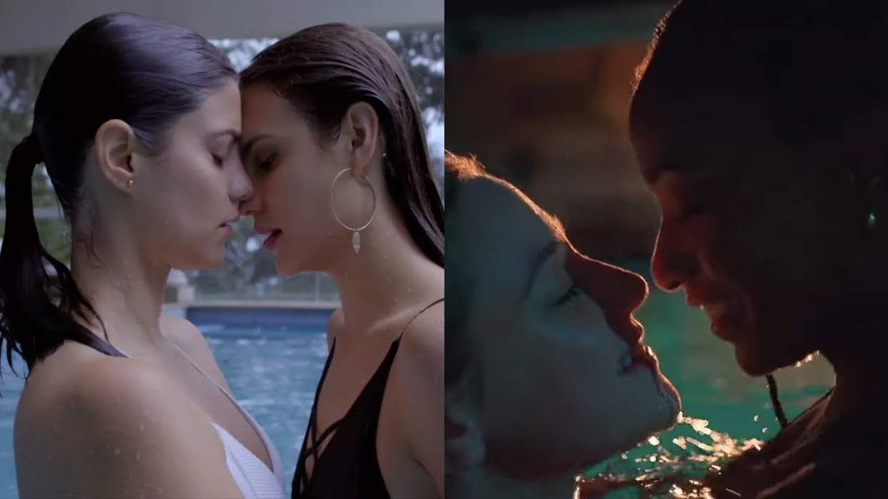 Lesbian pool scenes: Amar a Muerte, Hal & Harper