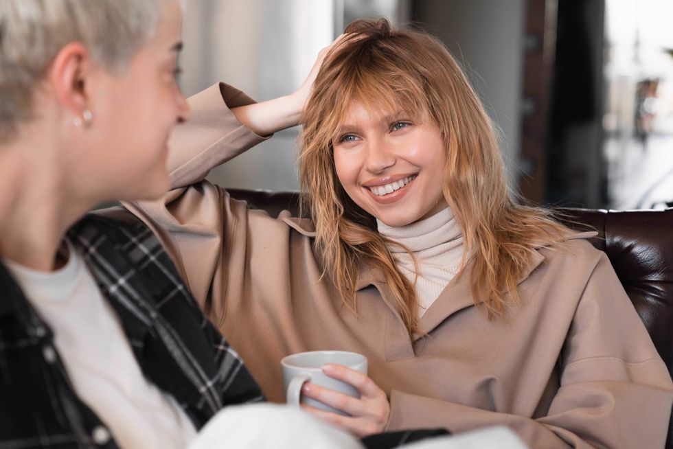 Lesbians having coffee