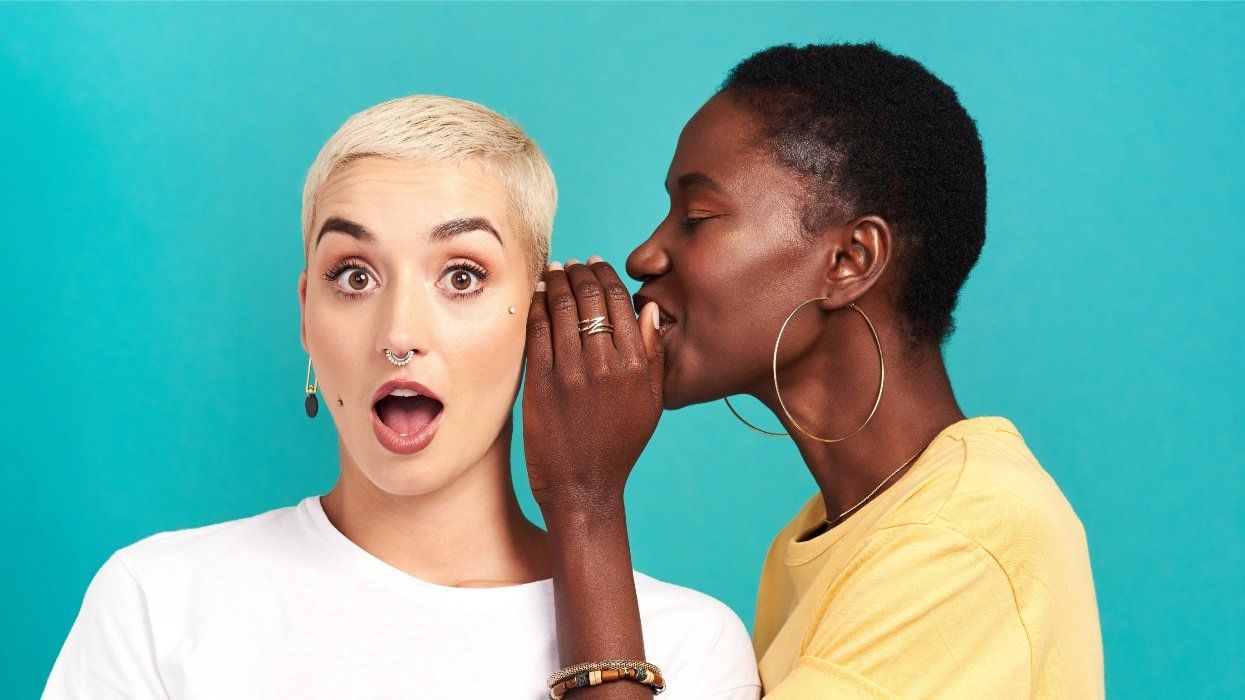 lesbians telling secrets and looking shocked