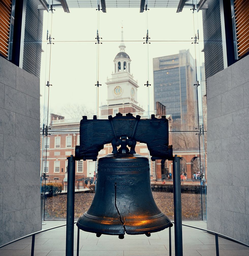 Liberty Bell and Independence Hall in Philadelphia Pennsylvania