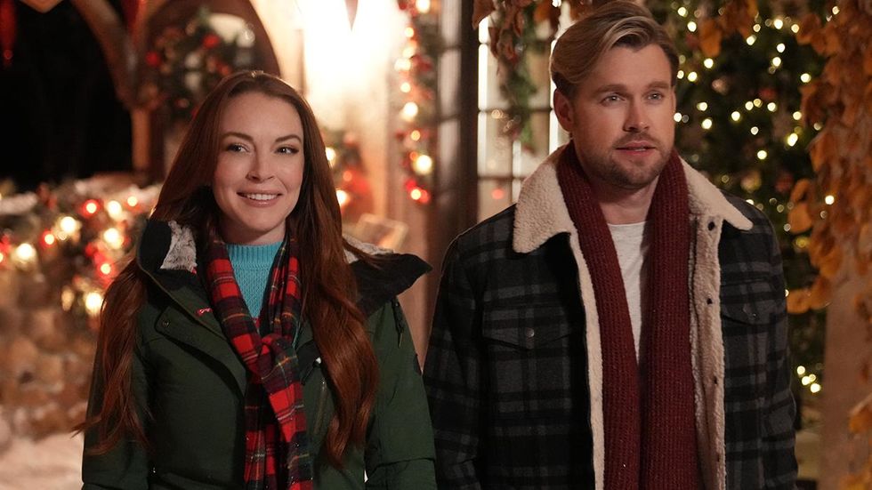 Lindsay Lohan and Chord Overstreet In Falling For Christmas