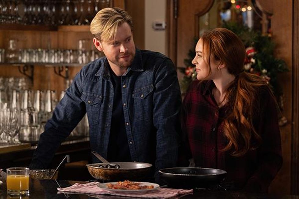 Lindsay Lohan and Chord Overstreet In Falling For Christmas