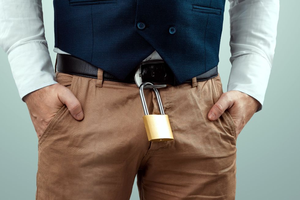 lock on a man's pants