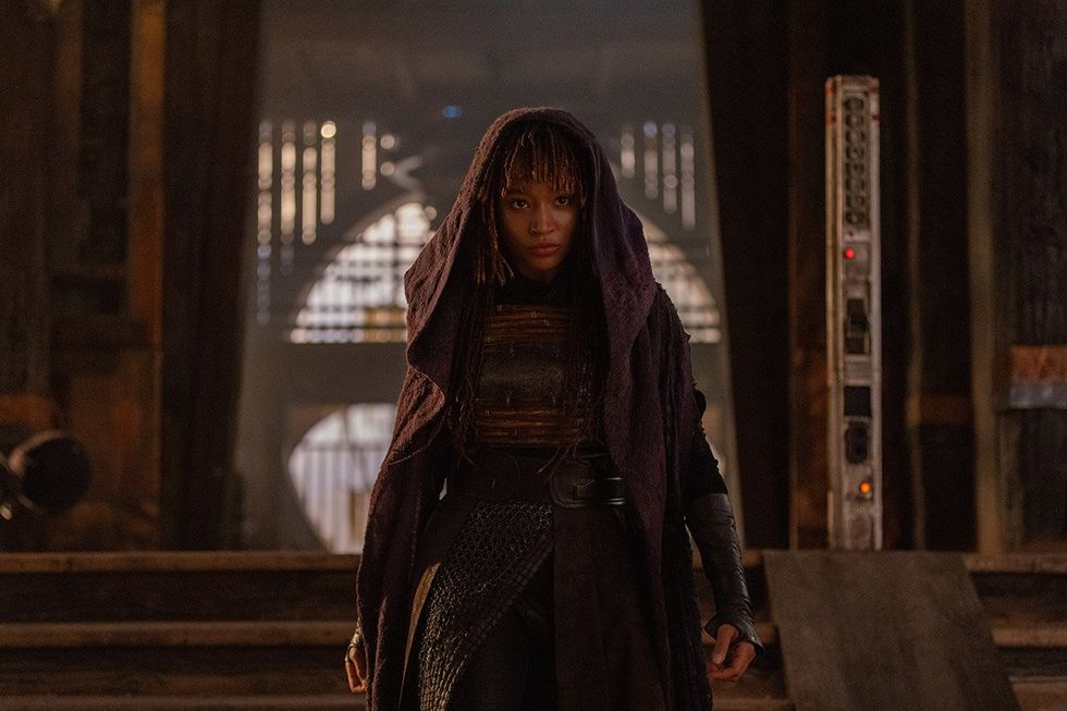 Mae\u00a0(Amandla Stenberg) in Lucasfilm's THE ACOLYTE, exclusively on Disney+. \u00a92024 Lucasfilm Ltd. & TM. All Rights Reserved.