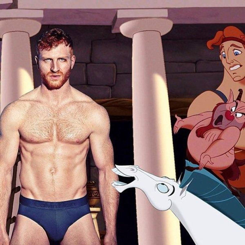 Male models crash your favorite Disney movies.