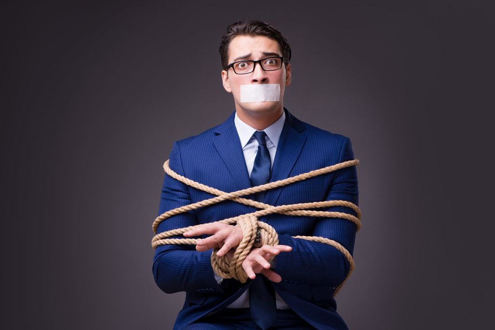 man bound and gagged