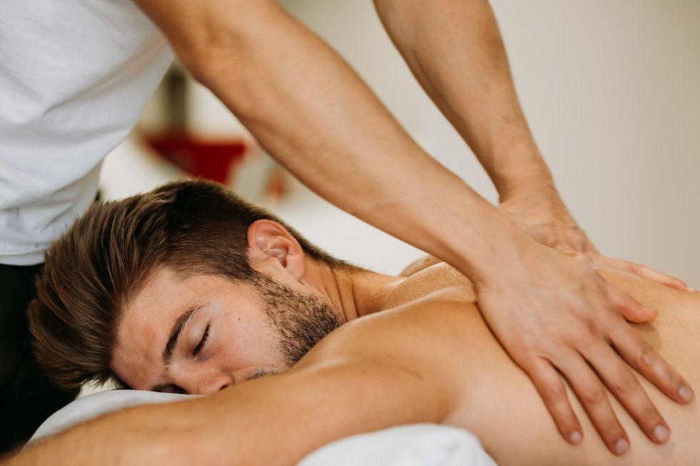 man gets massage