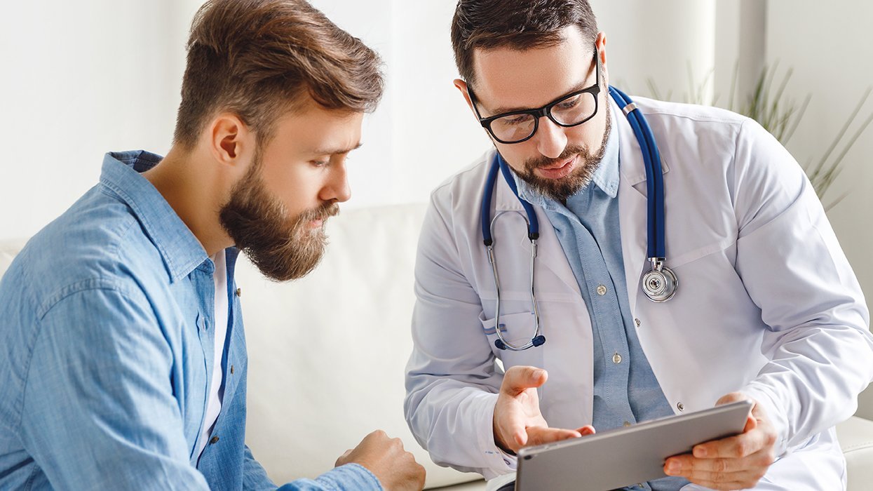 Man in a doctors office