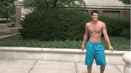 Man in blue shorts gif