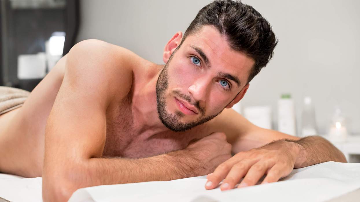 Man lying on a massage table
