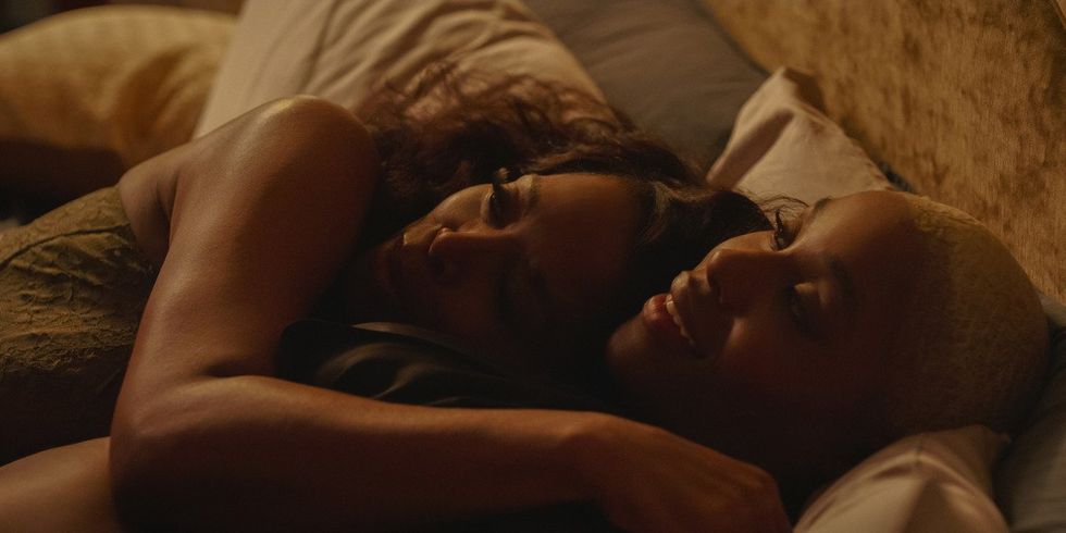 Marley in bed with girlfriend