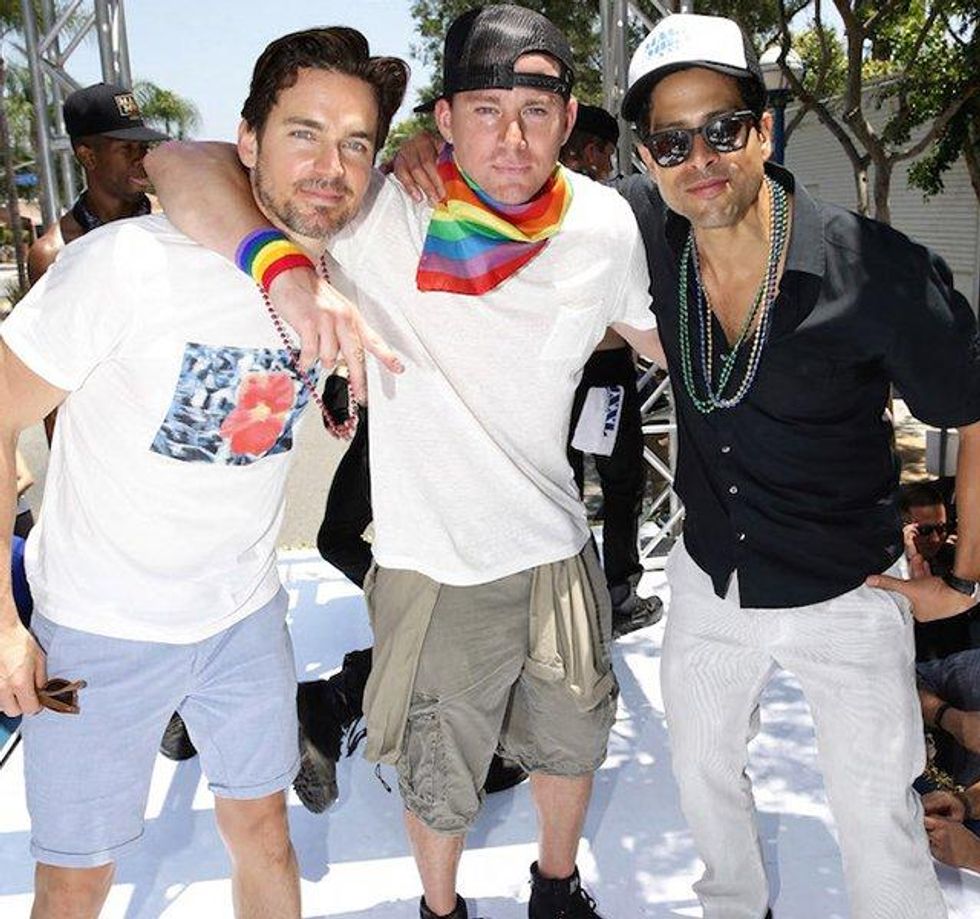 Matt Bomer and Channing Tatum at LA Pride on the 'Magic Mike XXL' float.