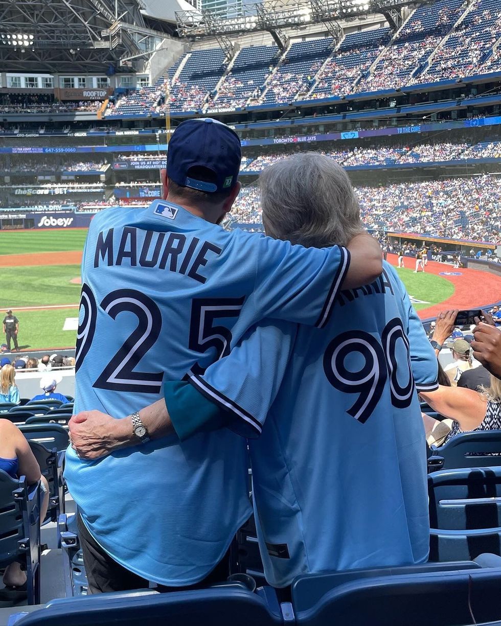 maurie and Nana at a Blue Jays Game