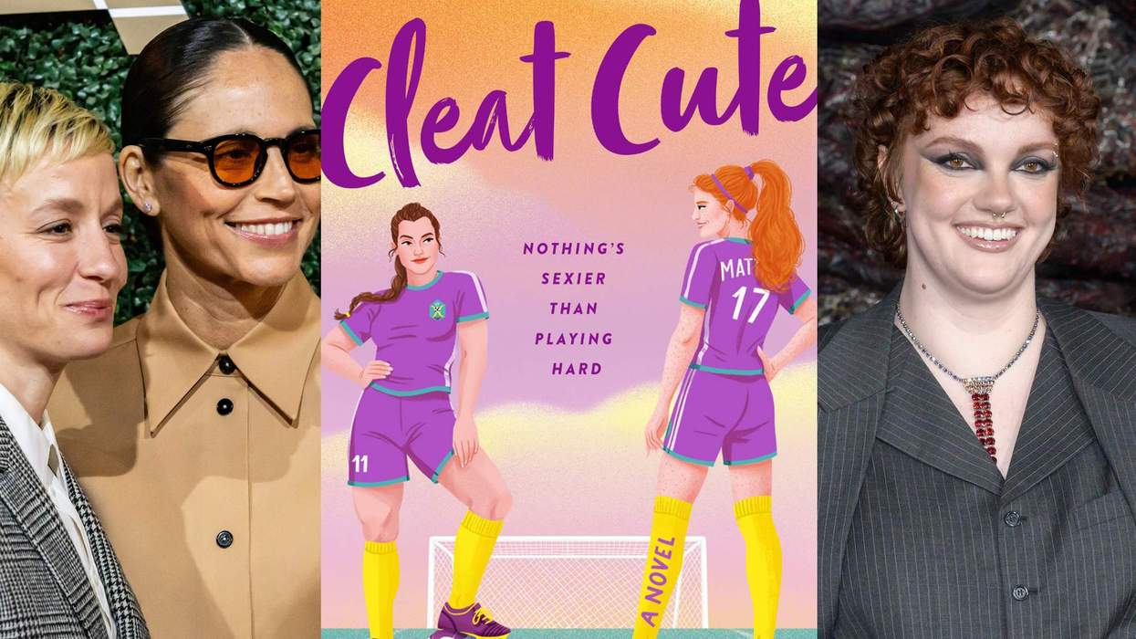 Megan Rapinoe and Sue Bird and the cover of Cleat Cute and Shannon Purser