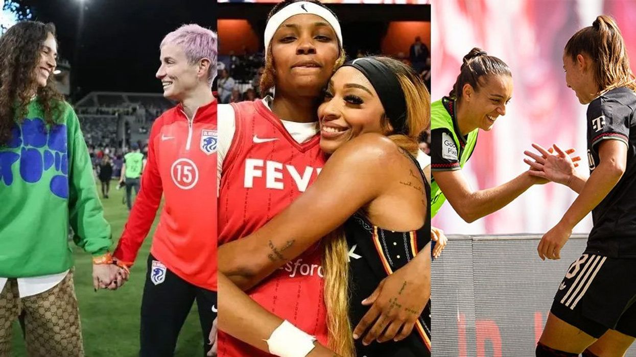 Megan Rapinoe and Sue Bird DiJonai Carrington and NaLyssa Smith and Lena Oberdorf and Natalia Padilla-Bidas