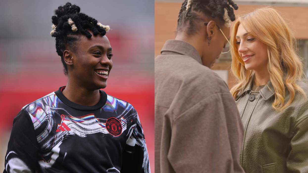 Melvine Malard and a photo of her with her girlfriend